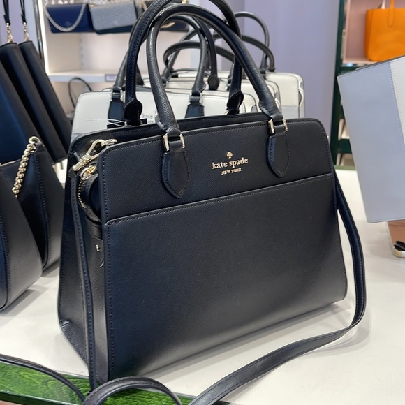 Kate Spade Madison Safiano Leather Medium Satchel Handbag 
COLOR: Black 

NWT - Picture 3 of 16